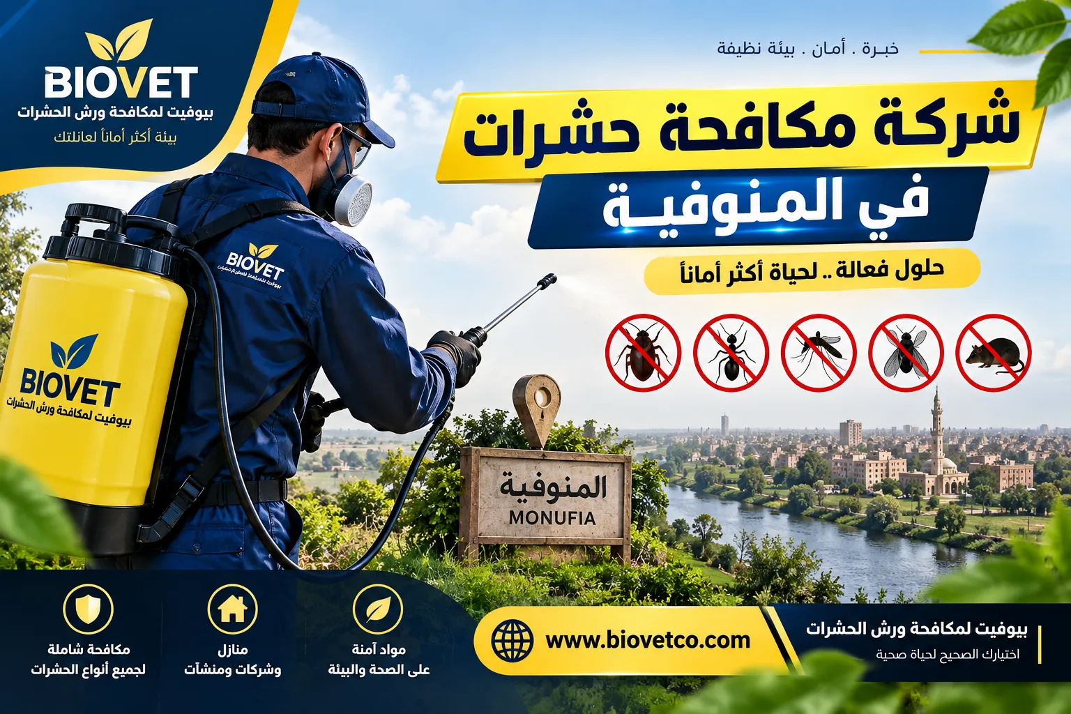 شركة مكافحة حشرات في المنوفية 01033160250
