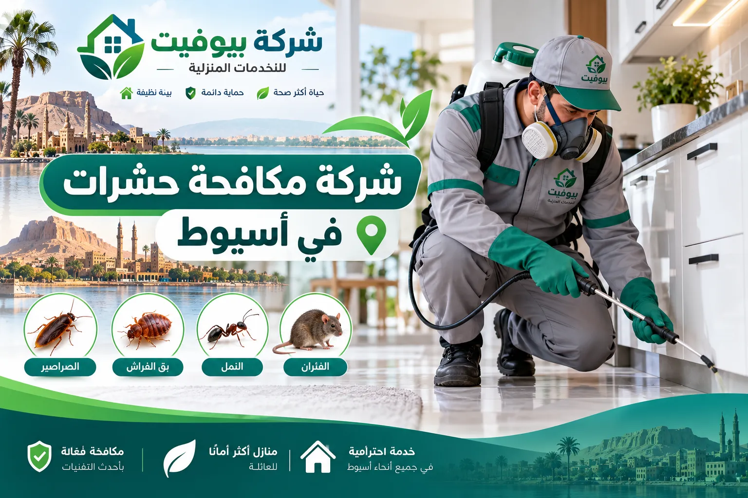 شركة مكافحة حشرات في أسيوط