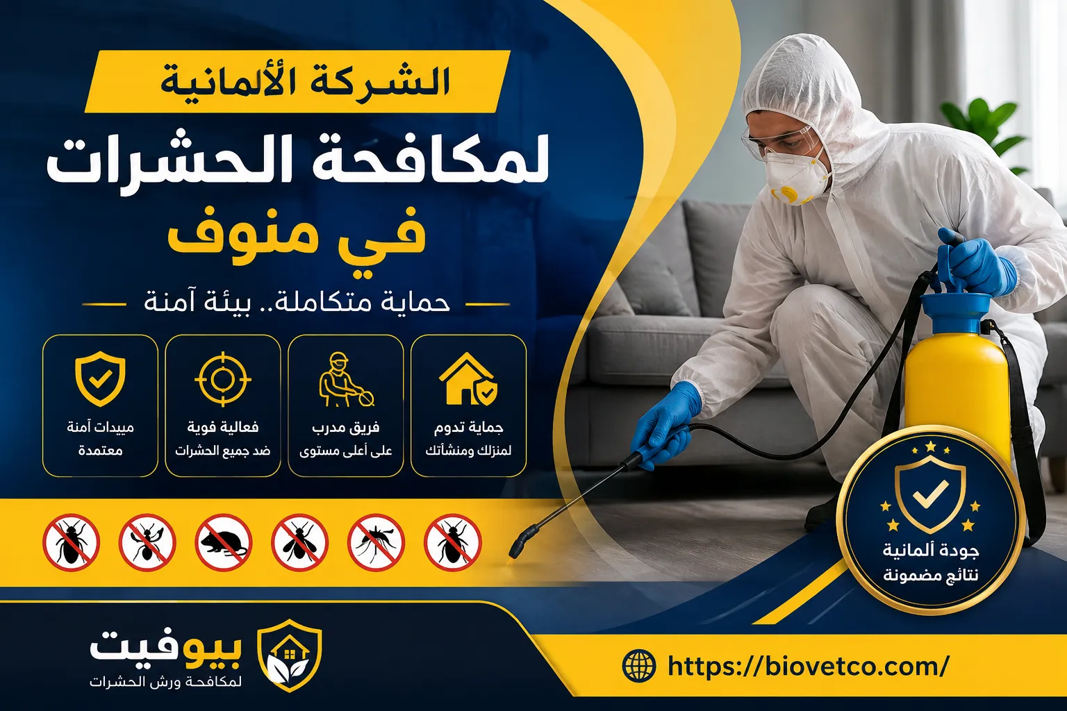 الشركة الألمانية لمكافحة الحشرات في منوف 01033160250