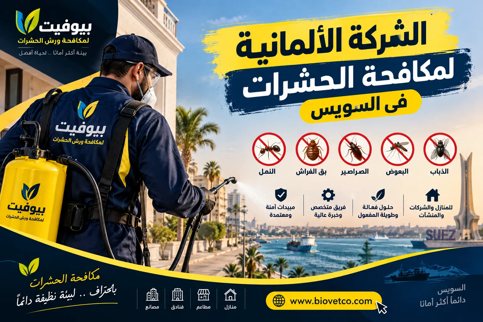 الشركة الألمانية لمكافحة الحشرات في السويس 01033160250