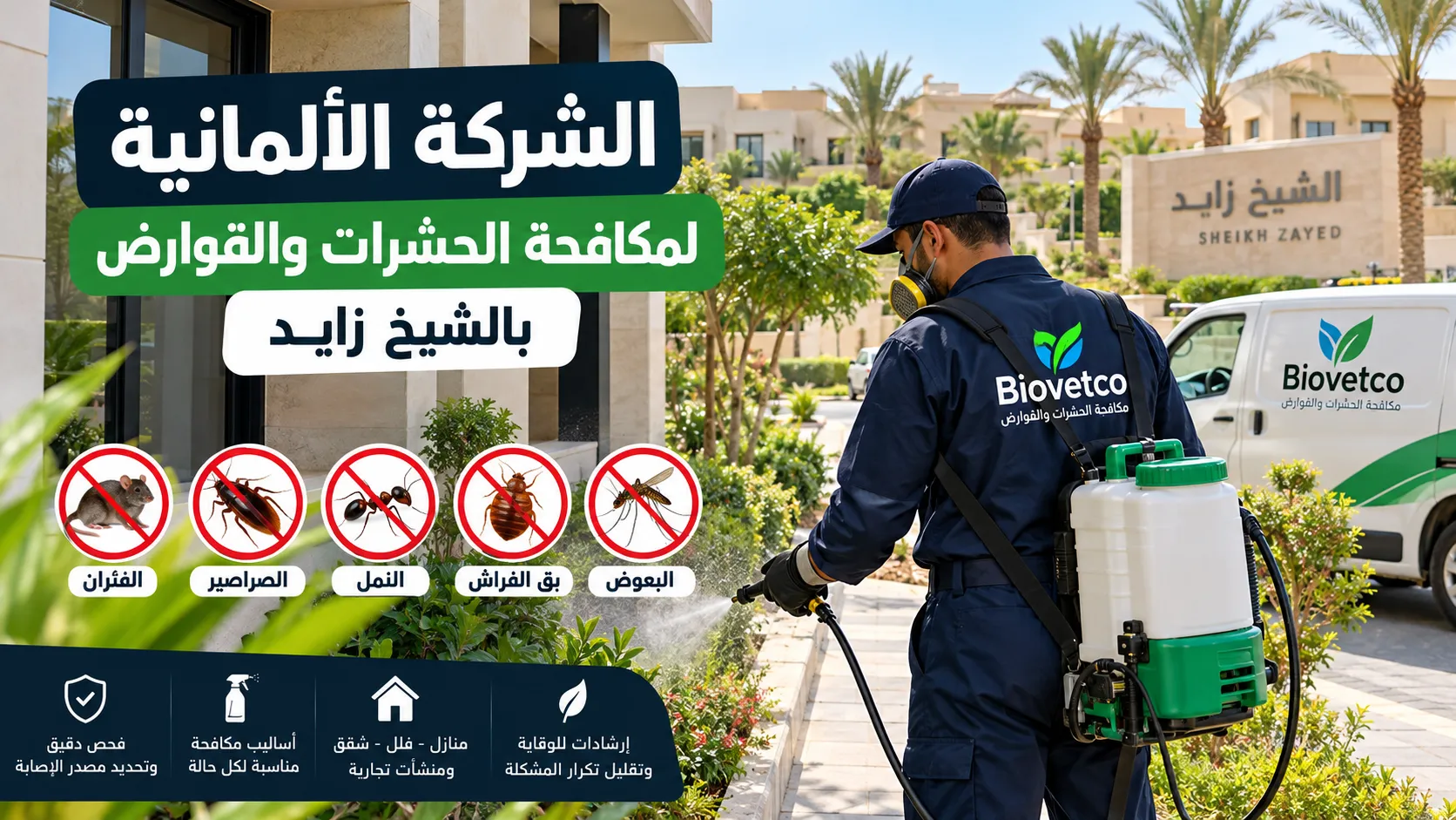 الشركة الالمانية لمكافحة الحشرات والقوارض بالشيخ زايد